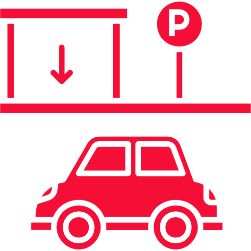 Car parking icon with arrow